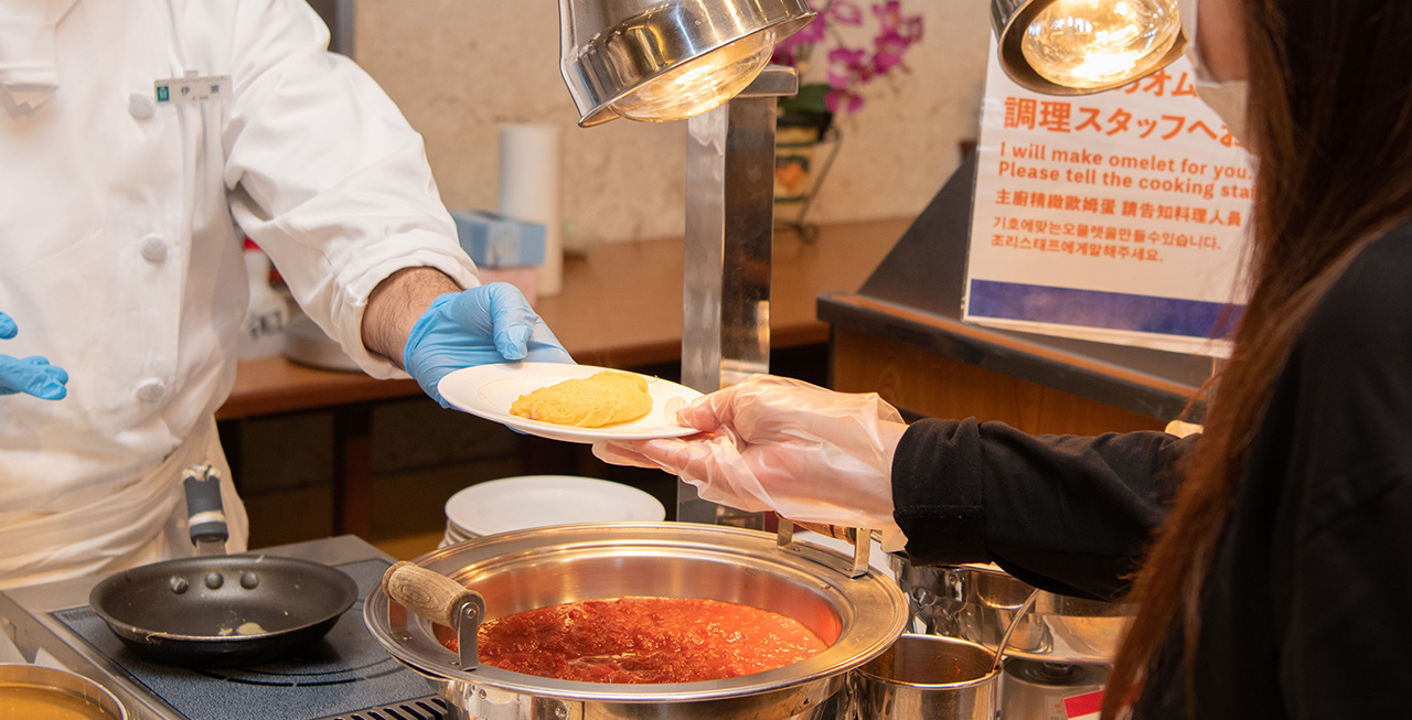 朝食ビュッフェ