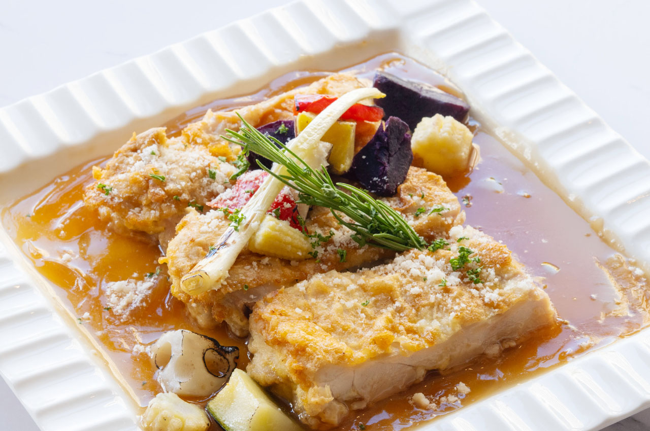 Chicken Breast Piccata Japanese Onion Sauce Okinawa Japan