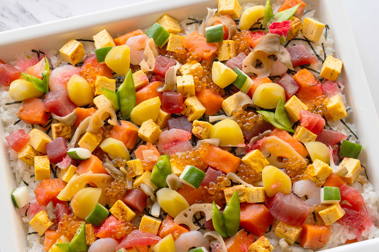 Autumn Chirashi Sushi Chestnut Potato Okinawa Japan